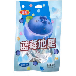 Жевательные конфеты PINGGUO DI LI с черничным джемом (1 пакетик 30гр*12 блоков по 20шт в 1 коробке)