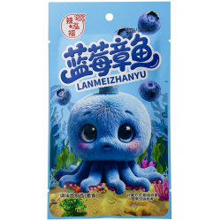 Снек соевый Jiangyou со вкусом осьминога в черничном соусе 20гр*14бл*30шт