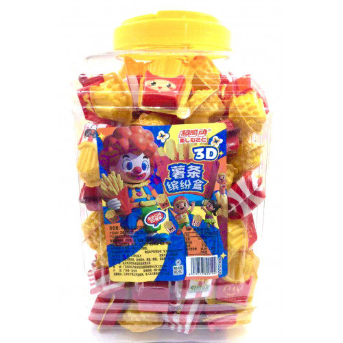 Зефир жевательный Mian Mianzi звездный картофель-фри 600гр*6бл в 1кор-1